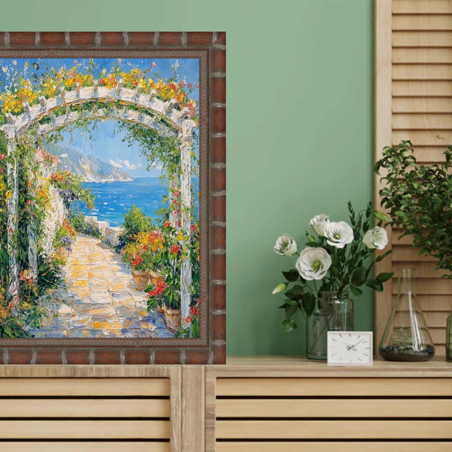 Boho Dark Brown Bamboo Picture Frame 27x40 frame