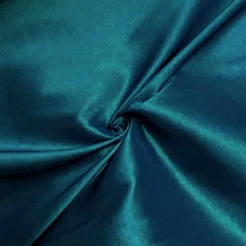 1 Yard 60" Wide Teal Stretch Taffeta Fabric Solid Satin Polyester for Dresses, Bridal Gowns & Crafts