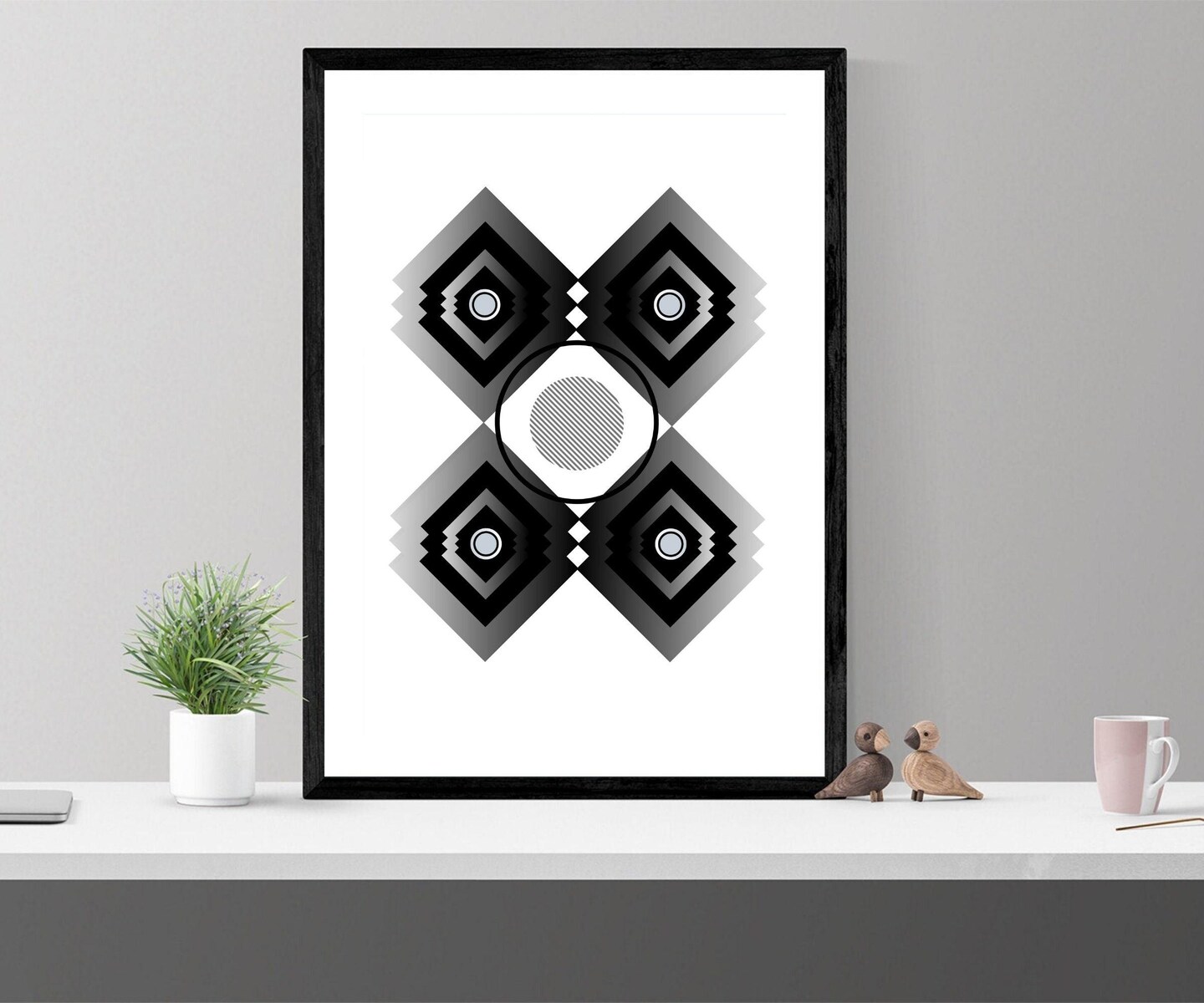 Abstract Artwork Black and White Wall Art Wall Decor F Classic Framed Canvas Prints Artwork