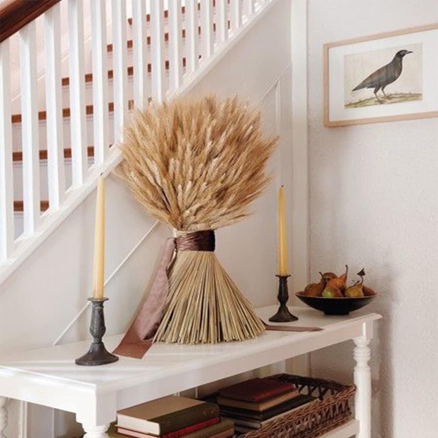 100 Stems Dried Wheat Stalks – 17.7 Inches, 100% Natural for Home, Kitchen, Office, Wedding, Farmhouse, Boho, Christmas, Fall, and Party Décor