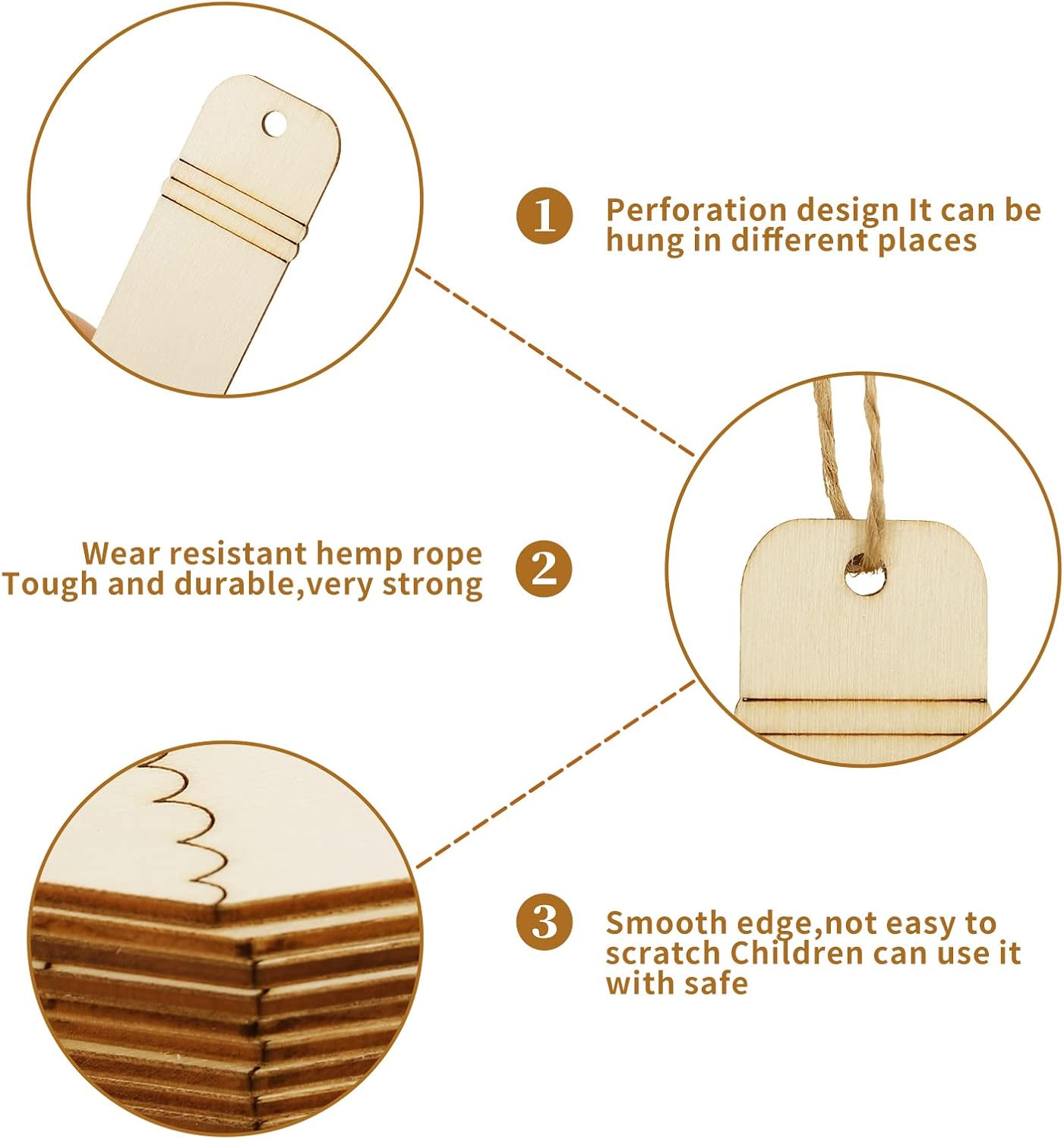 50Pcs Back to School DIY Craft Cutout Wooden Pencil Shaped Hanging Ornaments