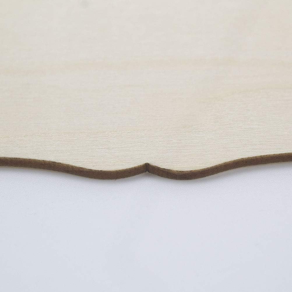3pcs Unfinished Wood Sign Blank Hanging Wooden Plaque DIY Craft- Style 3, 9x6.5&#x27;&#x27;