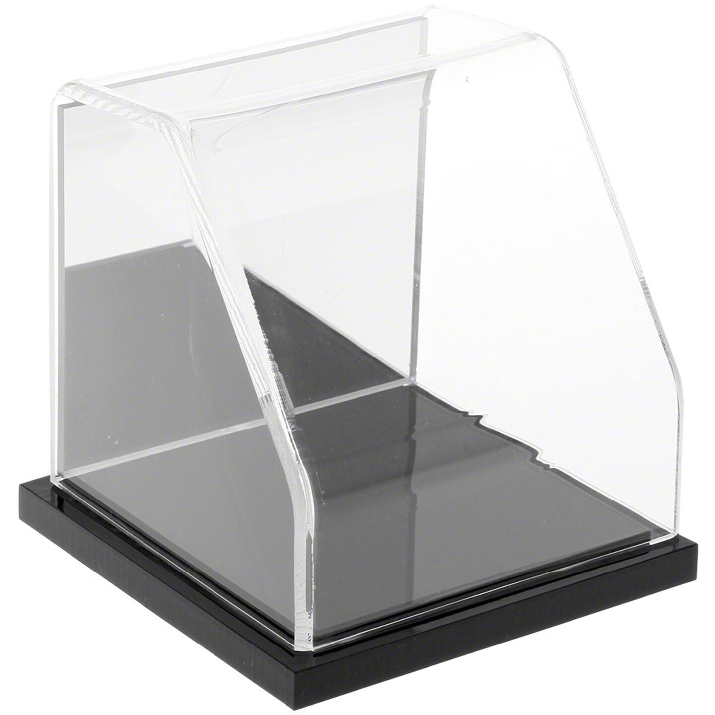 Plymor Clear Acrylic Slanted Front Display Case, 4" x 4" x 4"