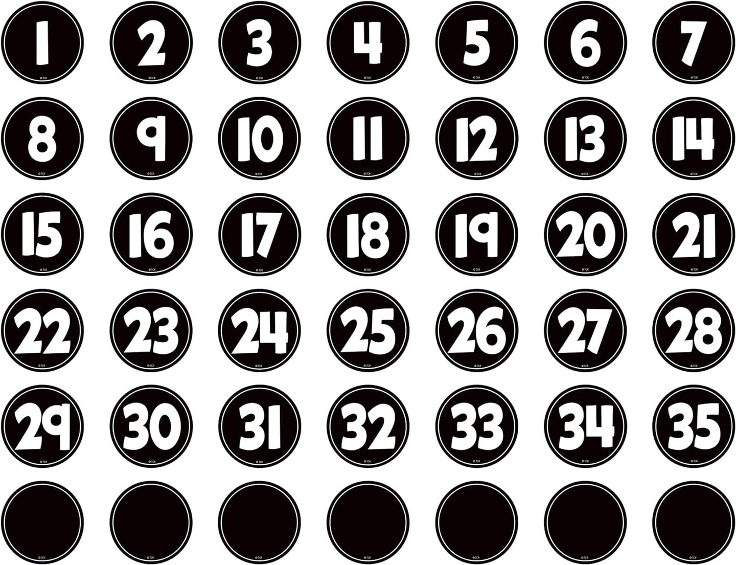 Teacher Created Resources Black and White Numbers Magnetic Accents (TCR77589)