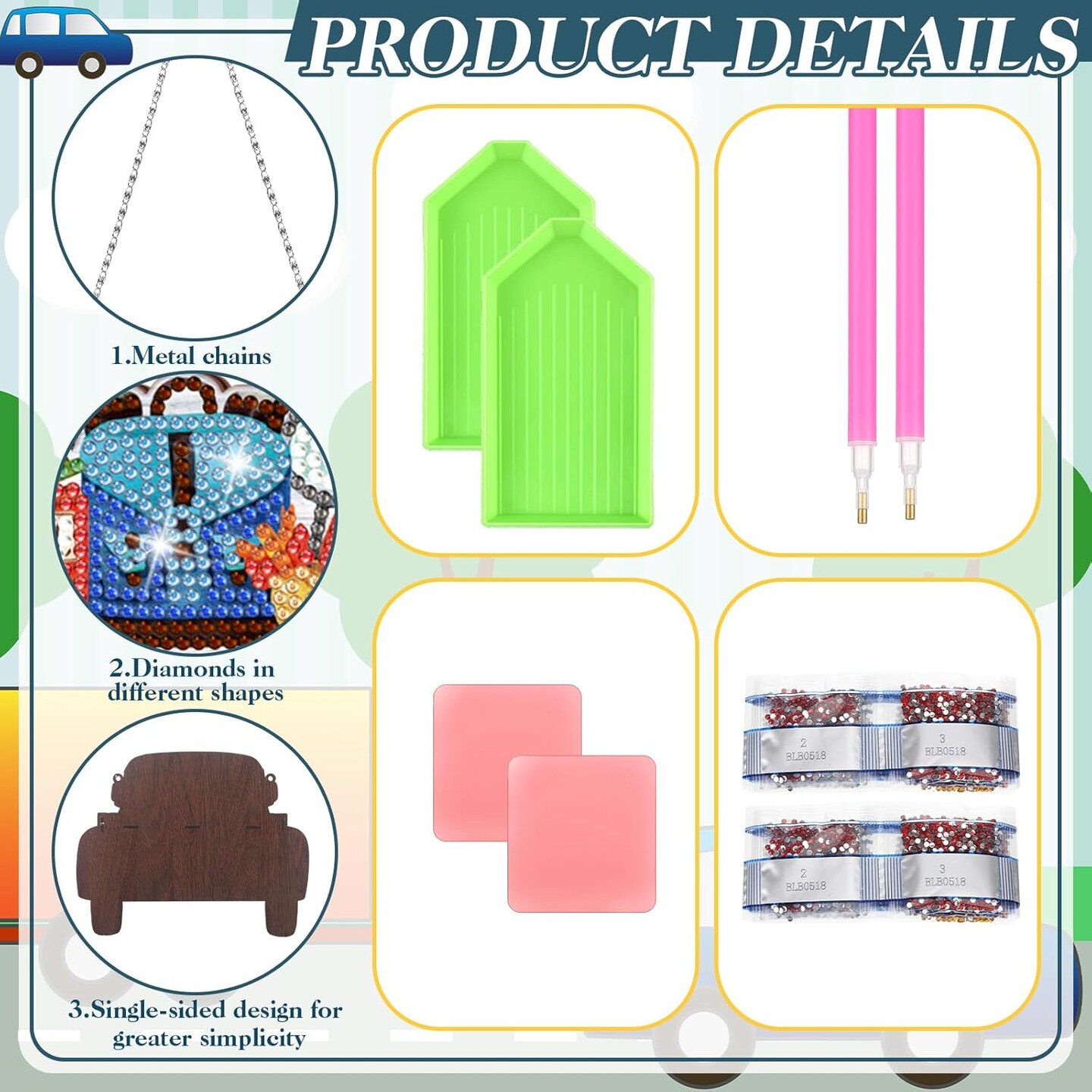 21 Pcs Interchangeable Diamond Painting Welcome Sign for Front Door Diamond Painting Truck Decor Interchangeable Seasonal Welcome Sign for DIY Art Kit Wall Window Door Farmhouse