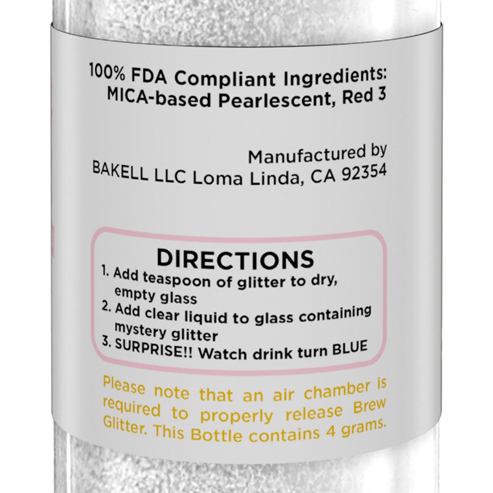 Brew Glitter – Baby Pink Gender Reveal Color Changing Edible Drink Glitter (4g, Mini Spray Pump) for Clear Cocktails and Beverages