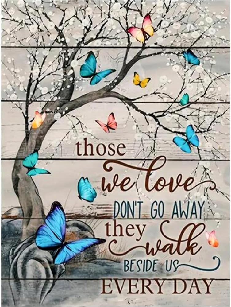 Butterfly Diamond Painting Kits for Adults 5D Diamond Art Kits for Adults Kids Beginner, DIY Full Drill Diamond Dots Paintings with Diamonds Gem Art and Crafts for Adults Home Wall Decor