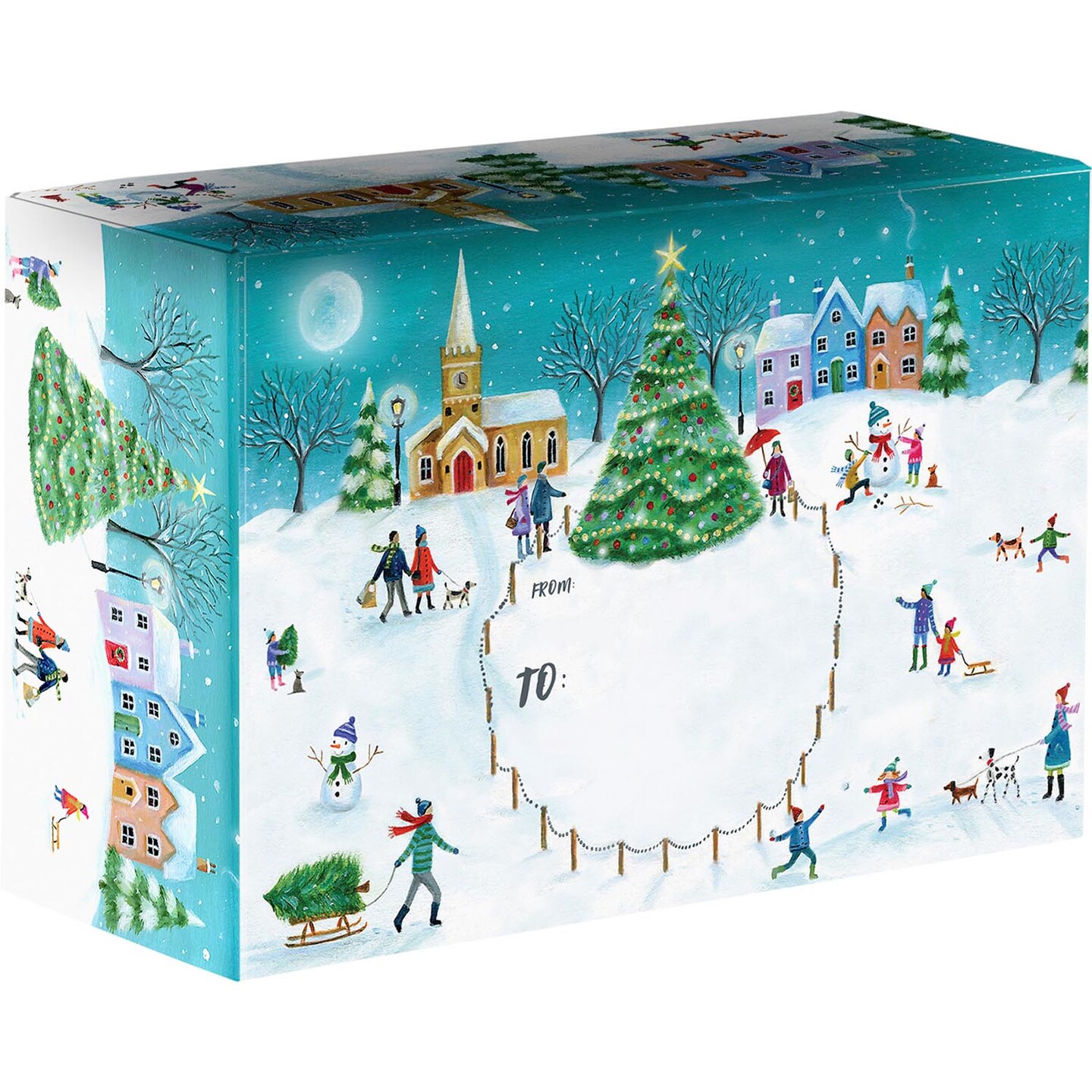 Pack/6: Christmas Village Theme Mailing Box - 9-1/2 x 4 x 6-1/2"