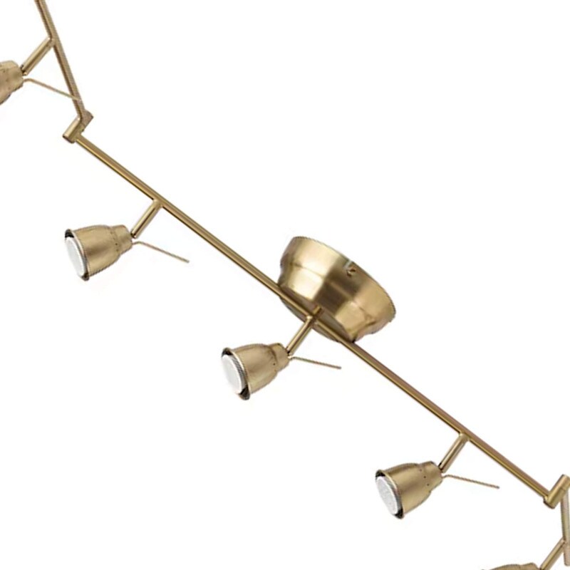 Brass Ceiling Track with 5 Adjustable Spots