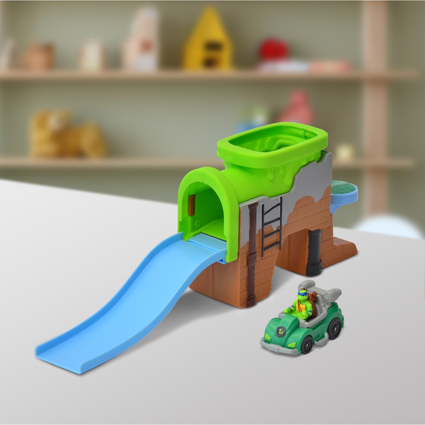 Legend Toys Teenage Mutant Ninja Turtles TMNT Mini Vehicle Playset &#x2013; Ninja Turtles Race Track &#x26; Car Adventure - Officially Licensed