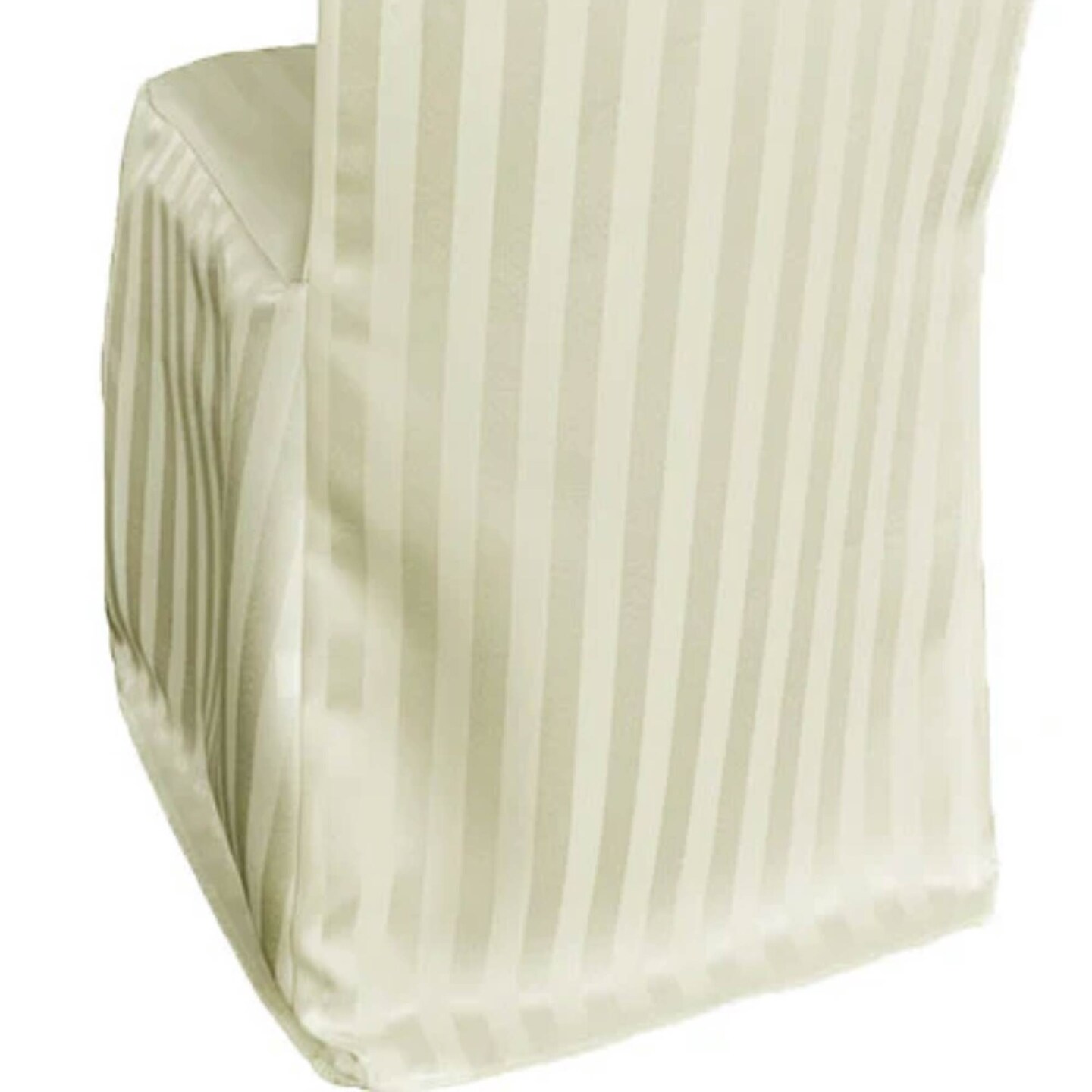 1 Piece Striped Jacquard Polyester Banquet Chair Cover Ivory Elegant Wedding Decor