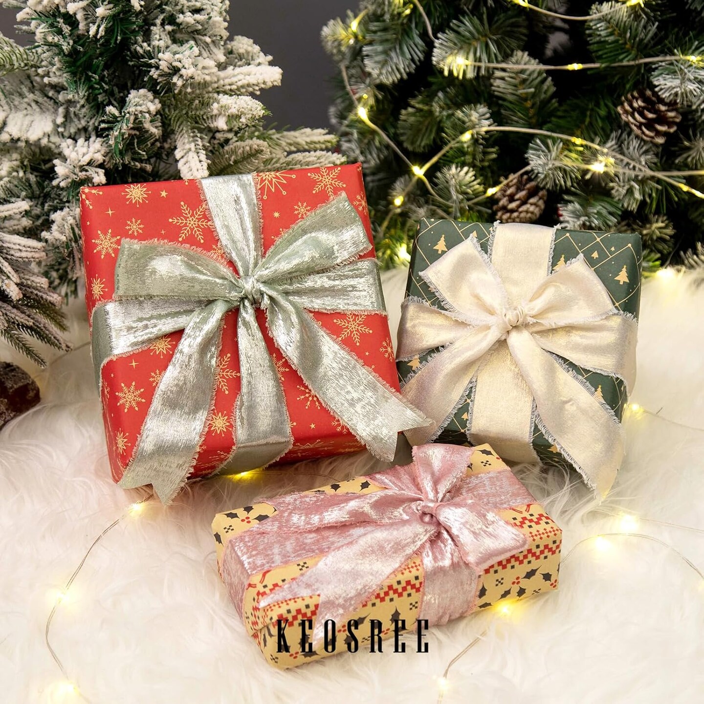 Champagne Gold Silk Chiffon Ribbon (Champagne Gold) 540"L x 1.5"W