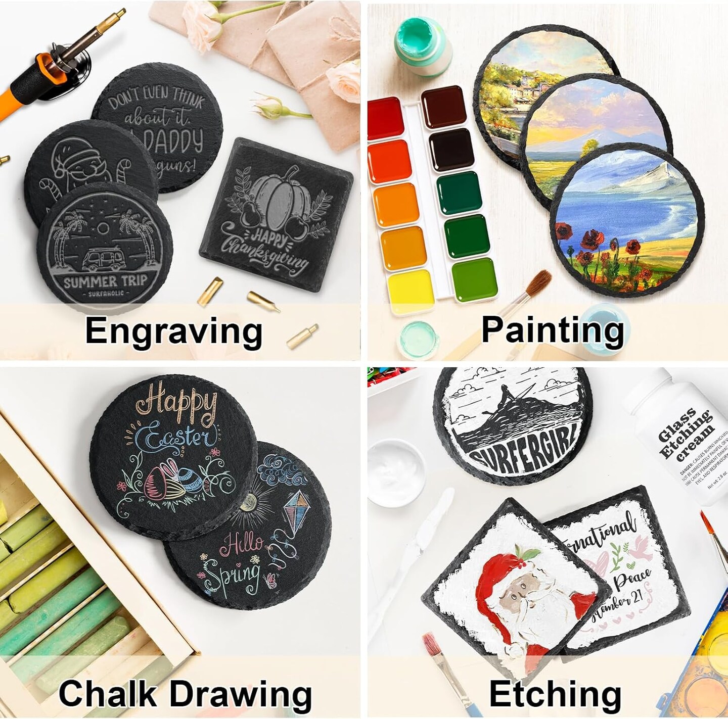 36 PCS Slate Coasters Bulk for Drinks