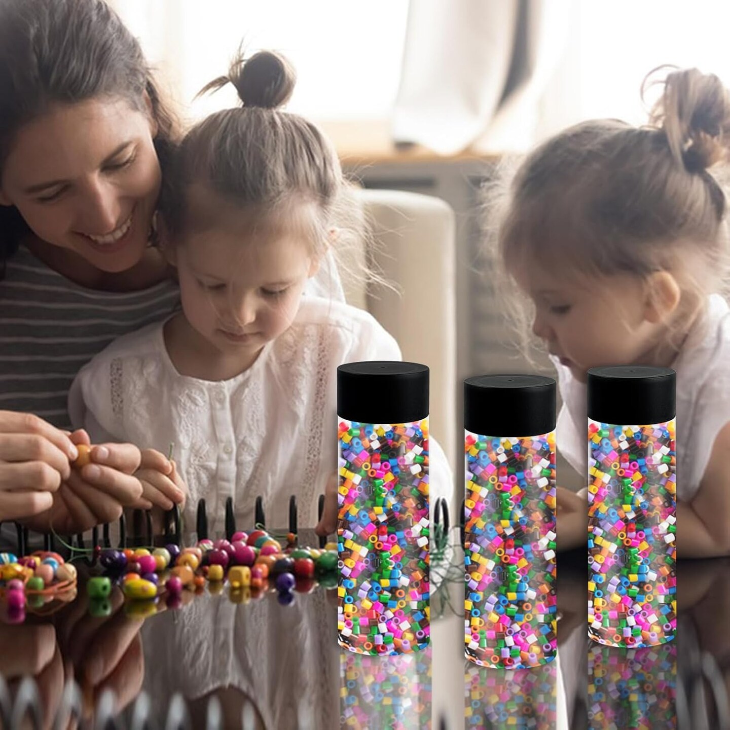 24 Pcs Sensory Bottles with Lids, 10 oz/ 300 ml Leakproof Clear Plastic Water Bottles