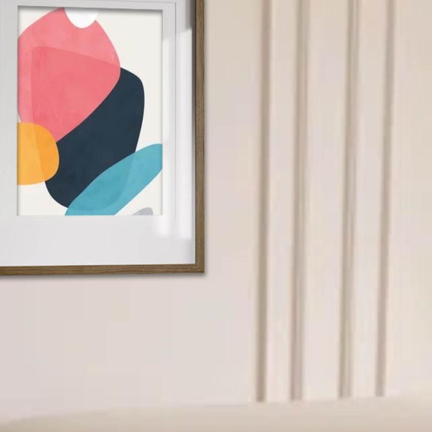 Walnut Effect Frame with Mount, 19&#xBE;x27&#xBD;&#x22; &#x2013; Hang Horizontally or Vertically No-Nail Hanging!