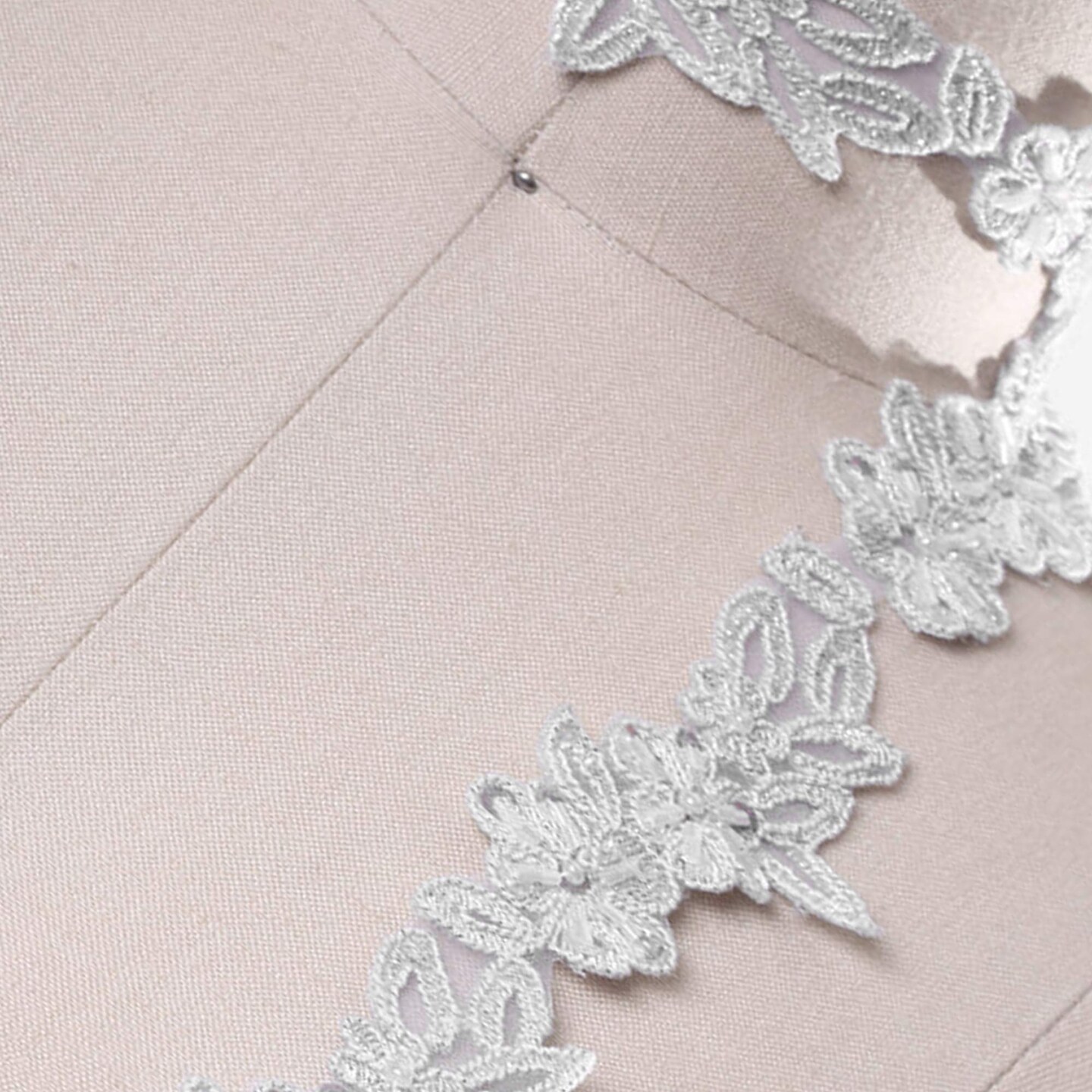 1 Yard 1 Inch Ivory Beaded Bridal Veil Lace Trim for Wedding Gowns Veils Accessories