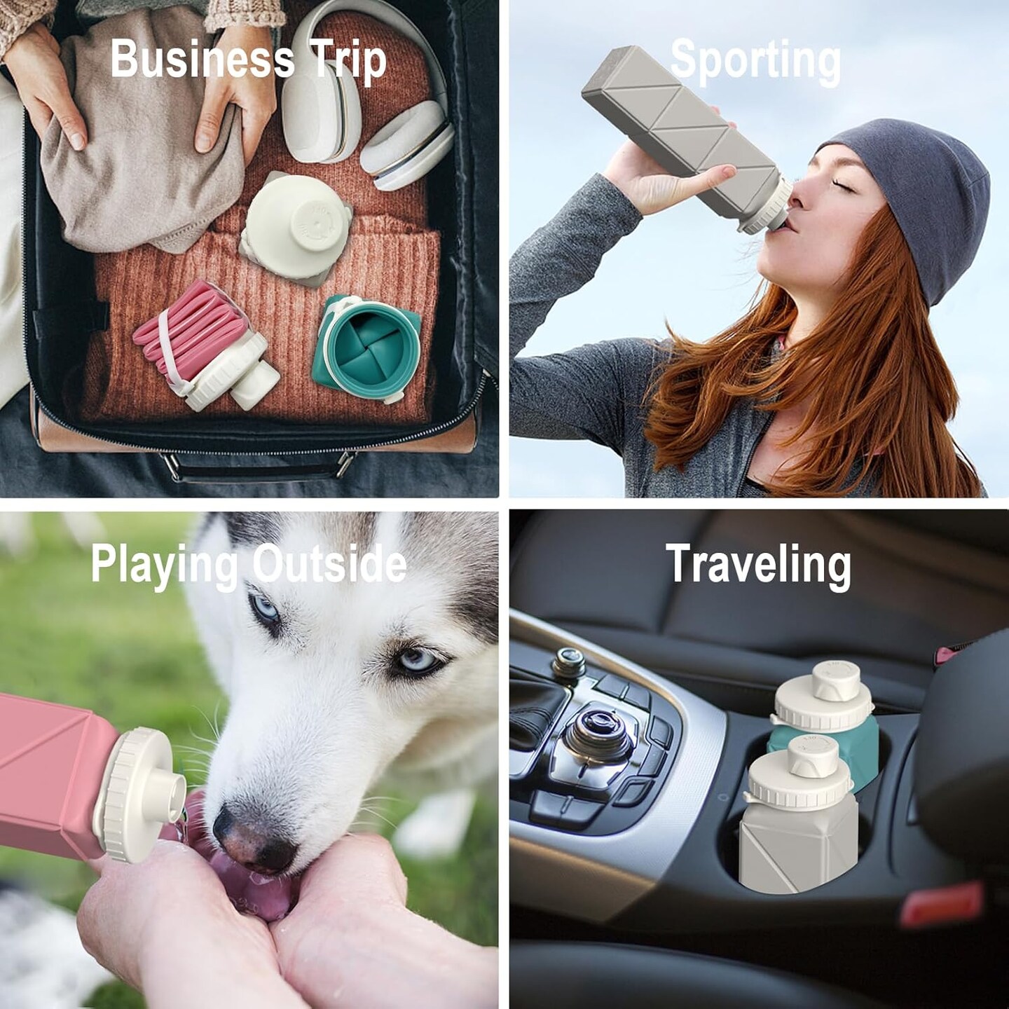 Silicone Foldable Portable Water Bottle