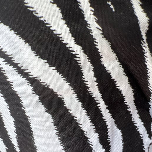Zebra Print Black and White Cotton Fabric by the Yard