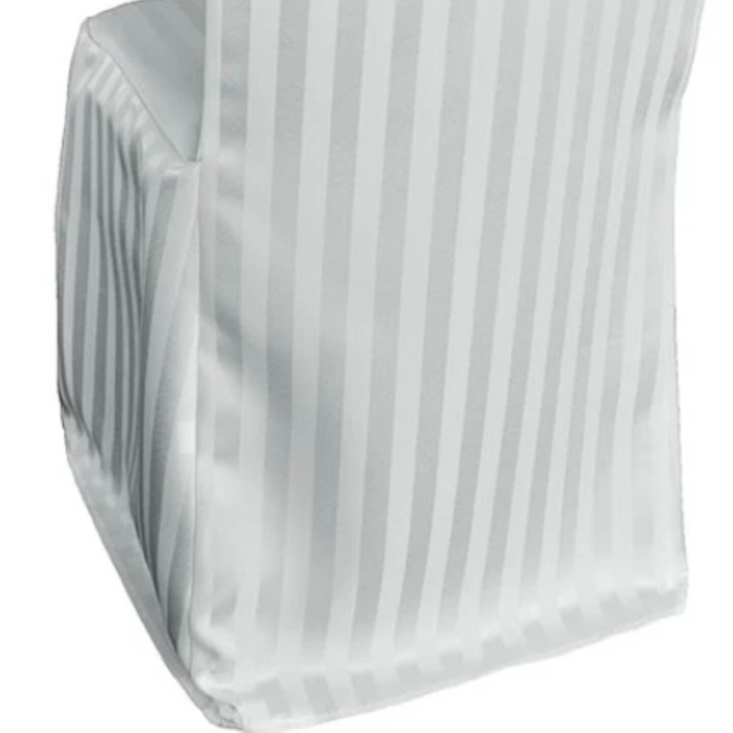 1 Piece Striped Jacquard Polyester Banquet Chair Cover White Elegant Wedding Decor