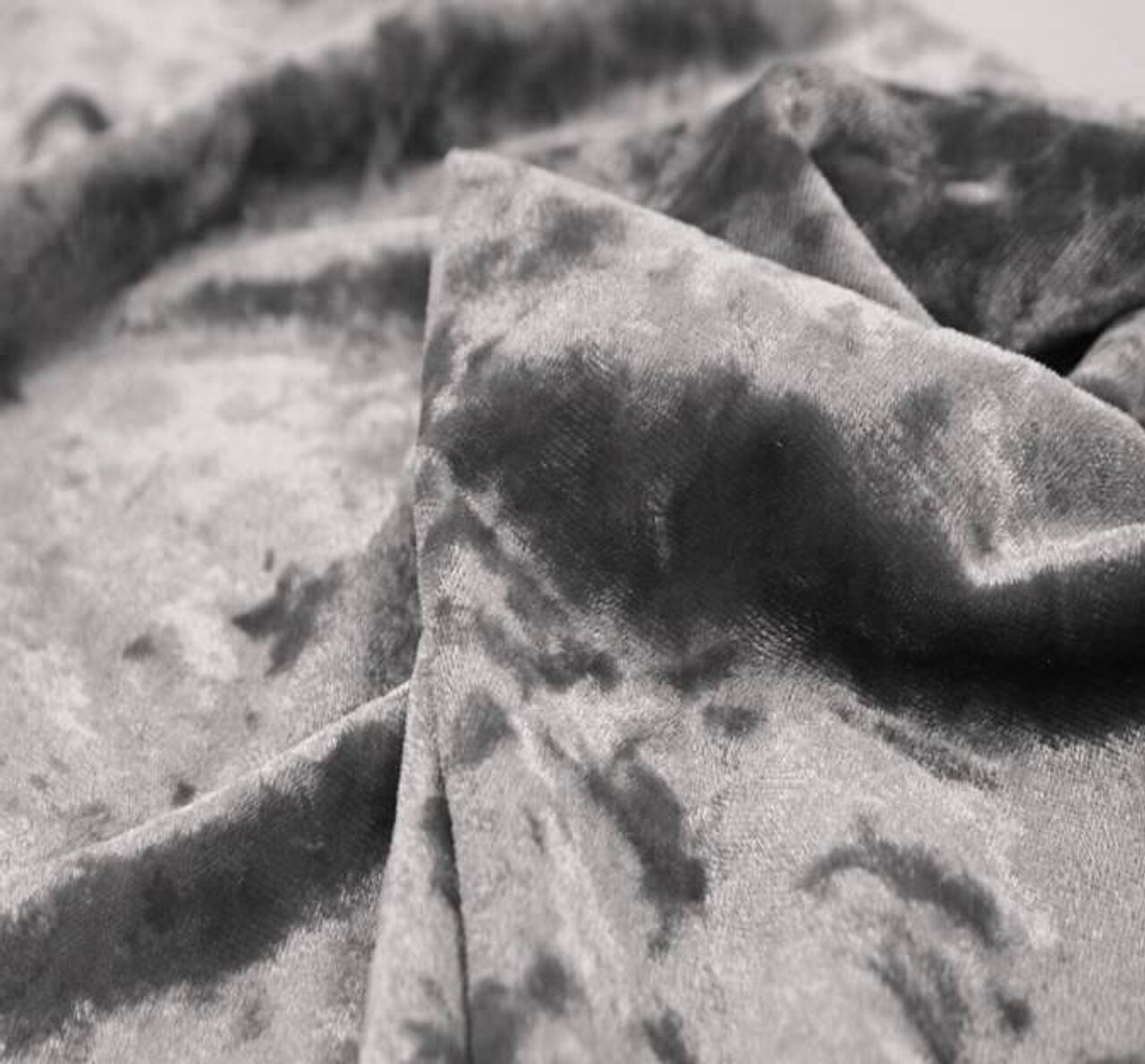 1 Yard Premium Stretch Velvet Crushed Grey Fabric 58/60" Wide Apparel Textile
