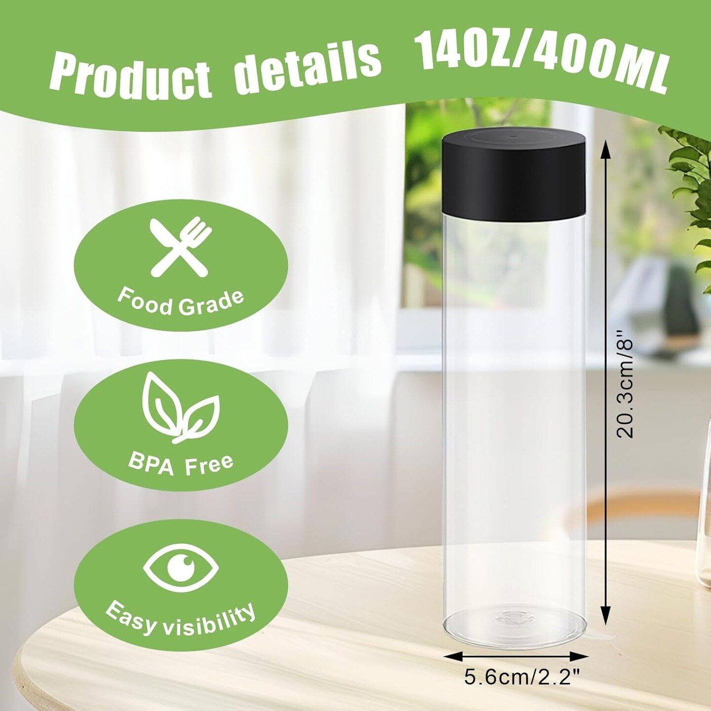 16-Pack Empty Plastic Sensory Bottles – 13.5oz/400ml Reusable Bottles with Lids for DIY Crafts, Classroom, Handmade Projects, and Party Decorations