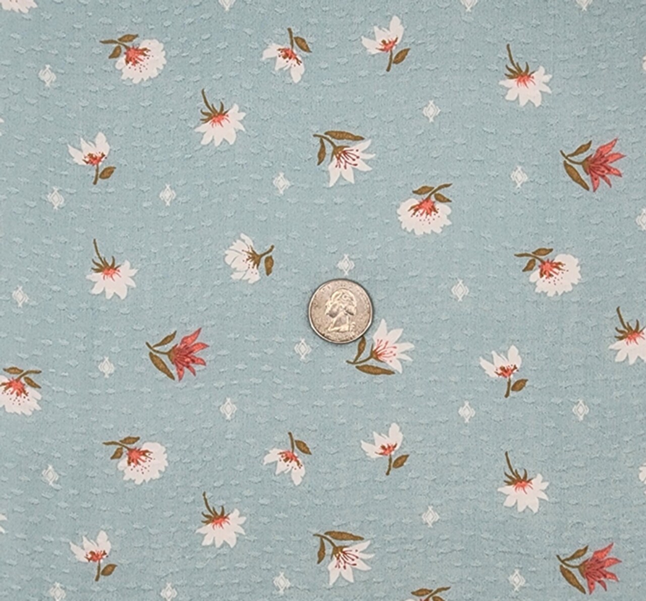 1 Yard Seafoam Rayon Jacquard Dobby Dot Fabric ,Lightweight Elegant Apparel Textile 53/54" Wide