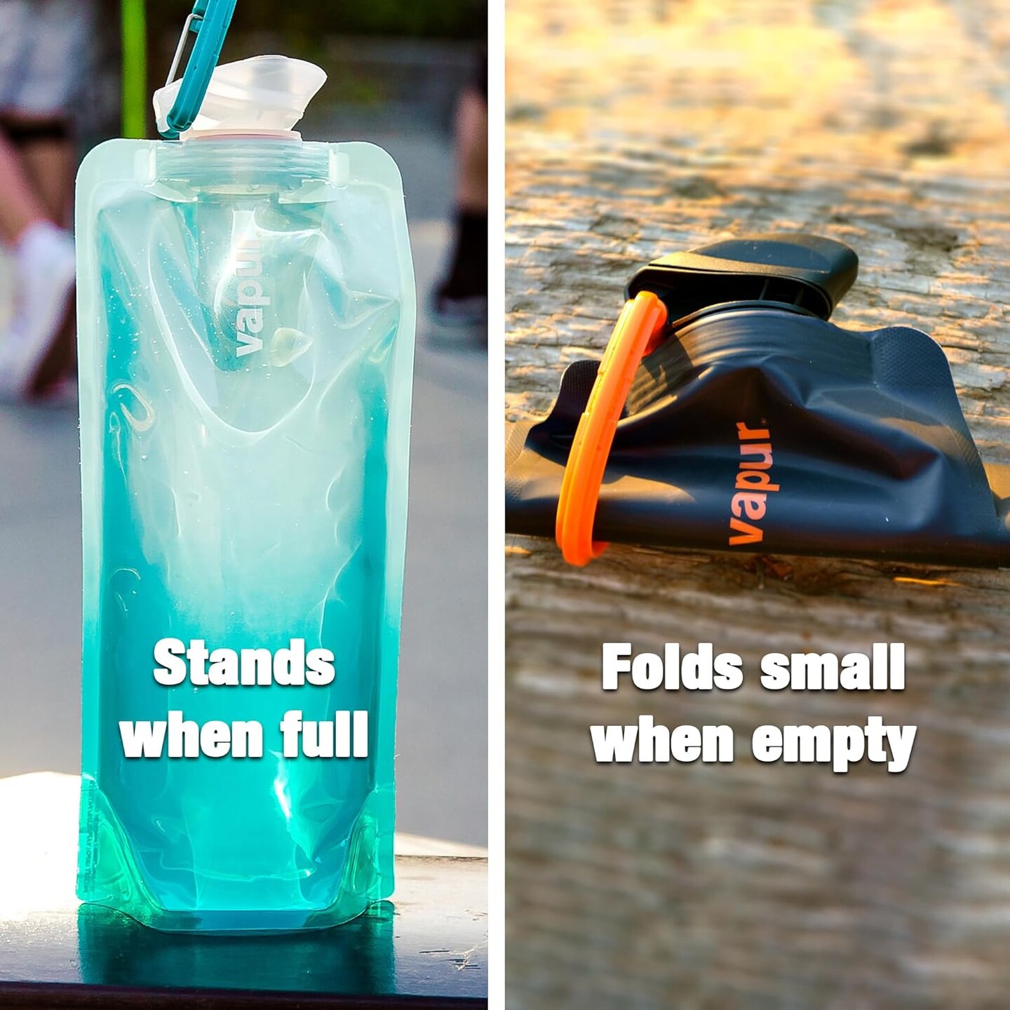 Collapsible Wide Mouth Anti-Bottle with Detachable Carabiner, Convenient, Portable Hydration for Travel and Outdoor Adventures, 34 Ounce, Night Blue, Pack of 1