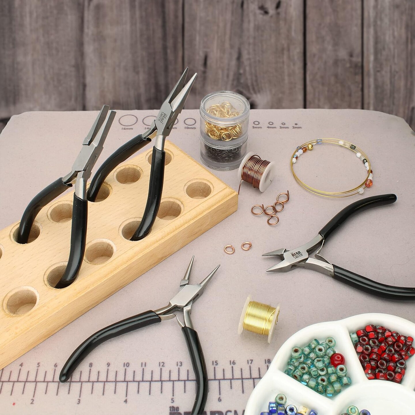 The Beadsmith Chain Nose Pliers – Extra Fine Tips – PVC Grip Handle with Double Leaf Springs – Jewelry Making Tool for Creating Bracelets, Earrings and Necklaces