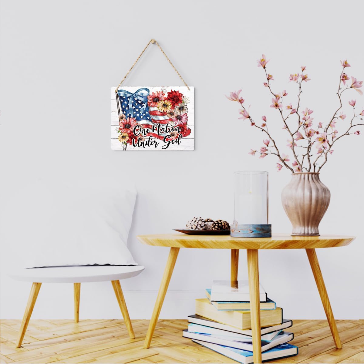 American Flag Patriotic Wall Art Decor (One Nation Under God)