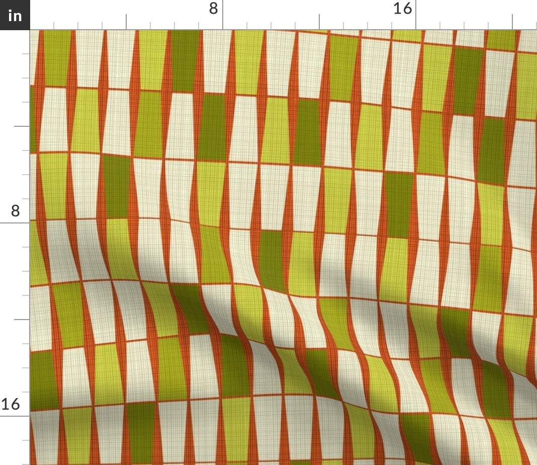 Geometric 1960S Abstract Atomic Mid Century Modern Woven Look Retro 1950S Custom Printed Fabric by Spoonflower Various Fabrics by the Yard or Fat Quarter