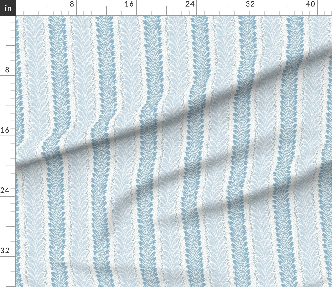 Various Fabrics by the Yard or Fat Quarter Traditional Classic Stripe Grandmillennial Feather Dots Lines Cottage Cottagecore Timeless Blue Monochromatic Sophisticated Coastal Farmhouse Custom Printed Fabric by Spoonflower