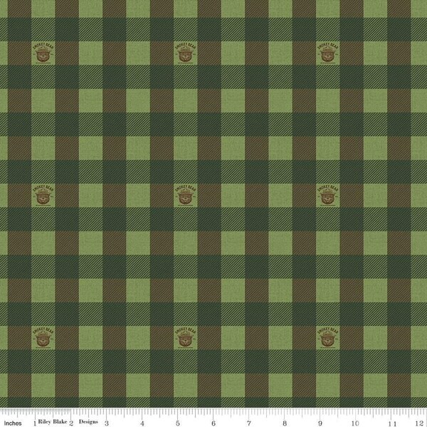 Buffalo in Check Grass (c16502-grass) | Friends of Smokey Bear | Riley Blake Designs | Riley Blake