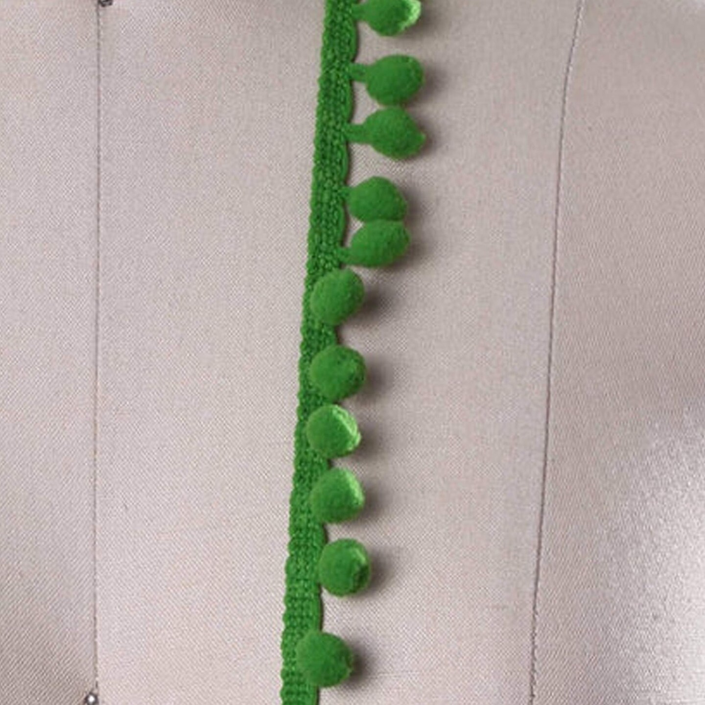 2 Yards Gross Green Small Pom Pom Fringe Trim 10mm DIY Craft Accessory