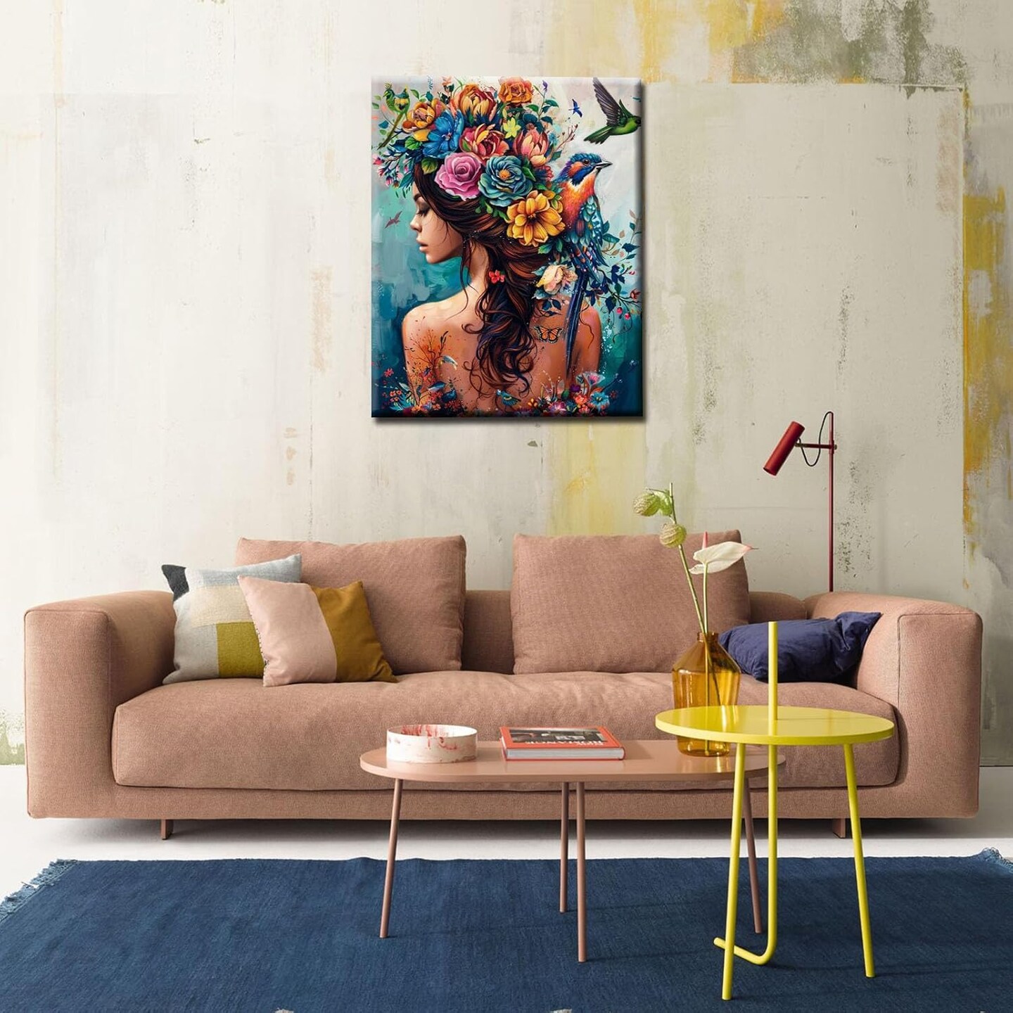 Full Back Tattoo Women Painting by Numbers for Adults Beginner,Lion Paint by Number on Canvas Easy to Paint for Beginner with Pigment and Brushes Artwork for Home Decor Without Frame 16&#x27;&#x27;X20&#x27;&#x27;