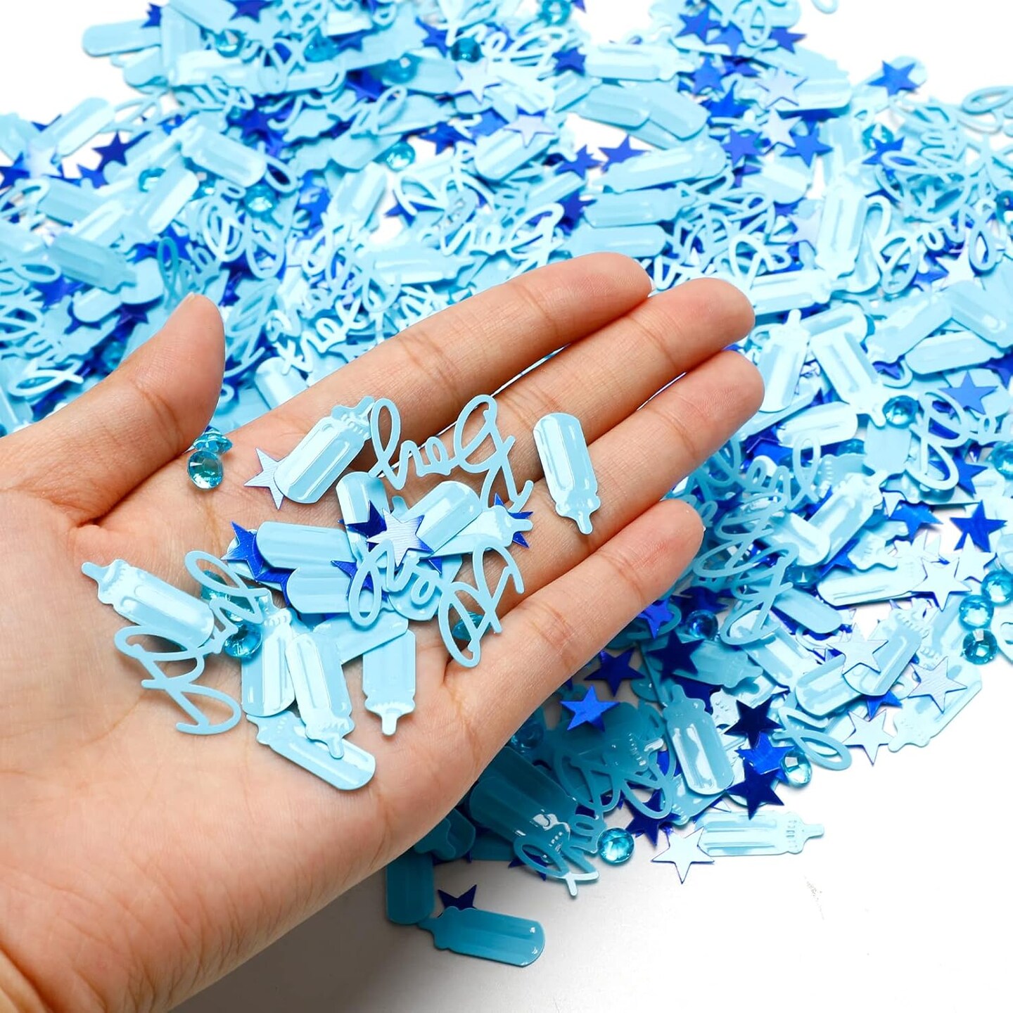 Baby Shower Confetti Baby Boy Shower Decorations Blue Baby Shower Table Confetti Decorations Party Confetti for Baby Shower Decor(1.6 oz/45 g)