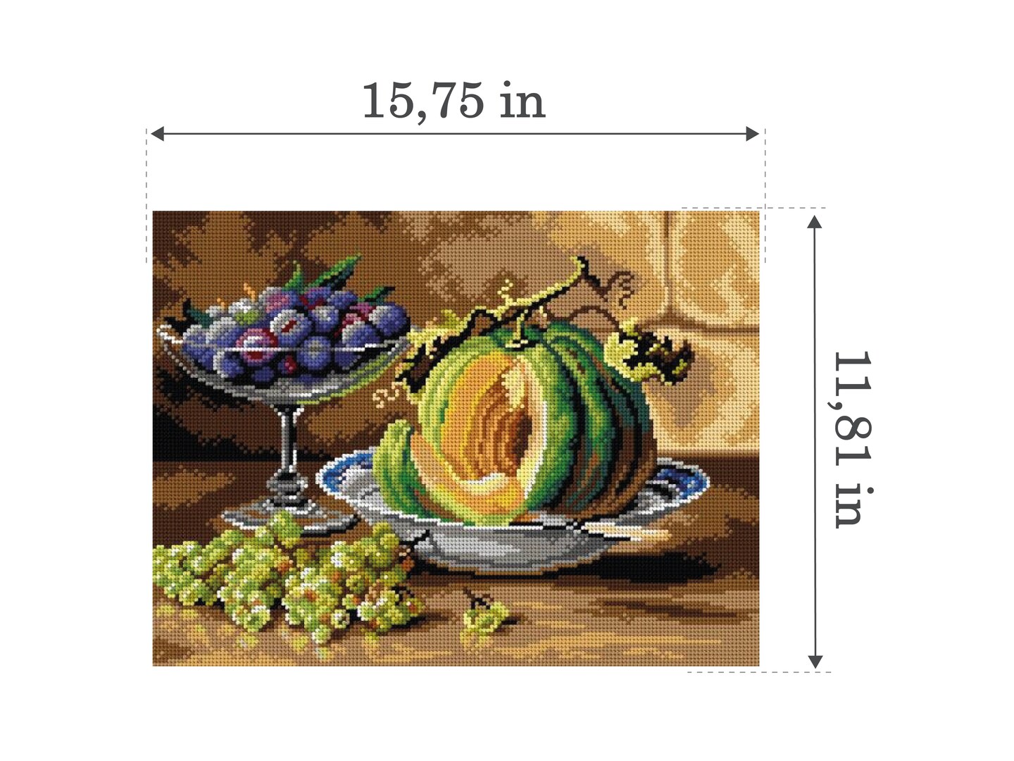 Gobelin canvas for halfstitch without yarn after Louis Letsch - Still Life Pumpkins