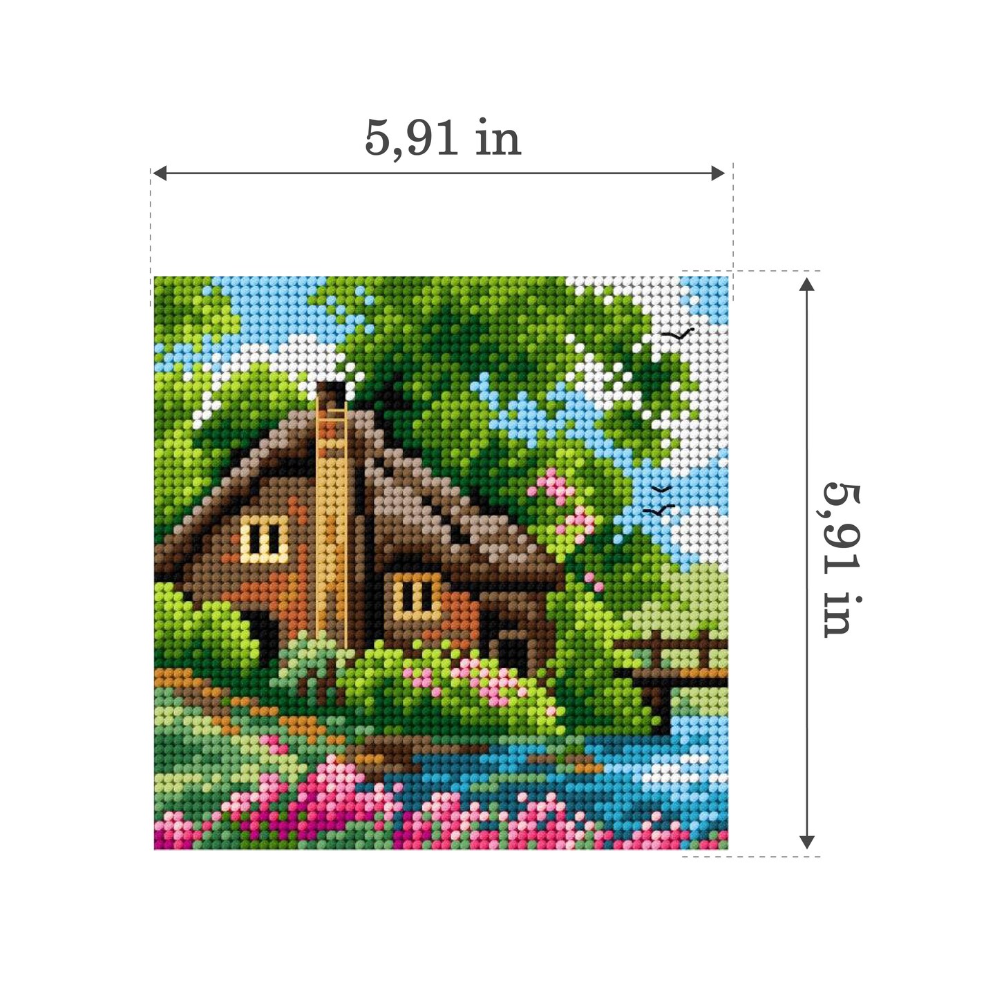 Needlepoint canvas for halfstitch without yarn Summer 2561D - Printed Tapestry Canvas