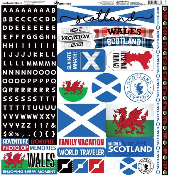 Reminisce Scotland and Wales 12x12 Sticker