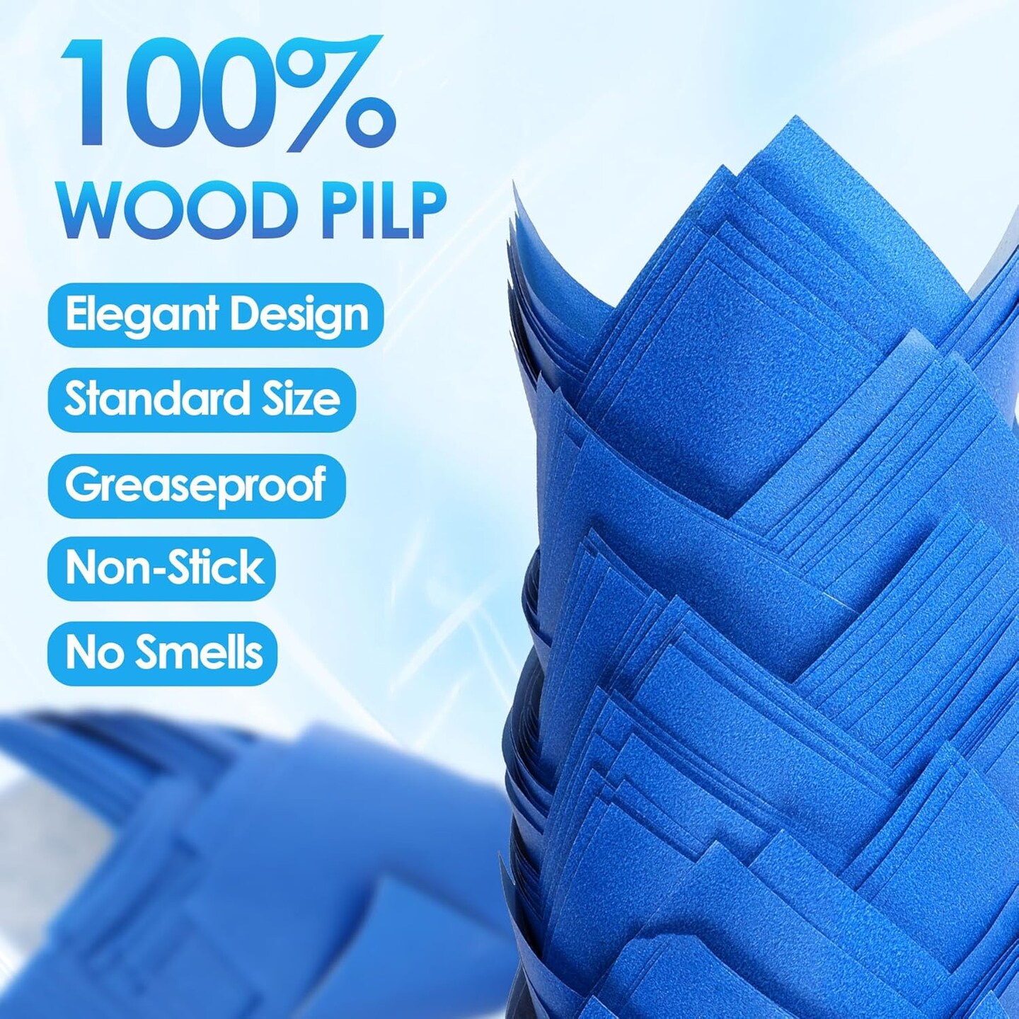 Tulip Cupcake Liners,150pieces Blue Muffin Baking Cups Holders Paper Cupcake Wrappers for Wedding, Birthday, Christmas, Baby Shower Parties