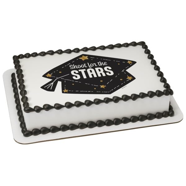 Shoot for the Stars Graduation PhotoCake&#xAE; Edible Cake Topper Icing Image,