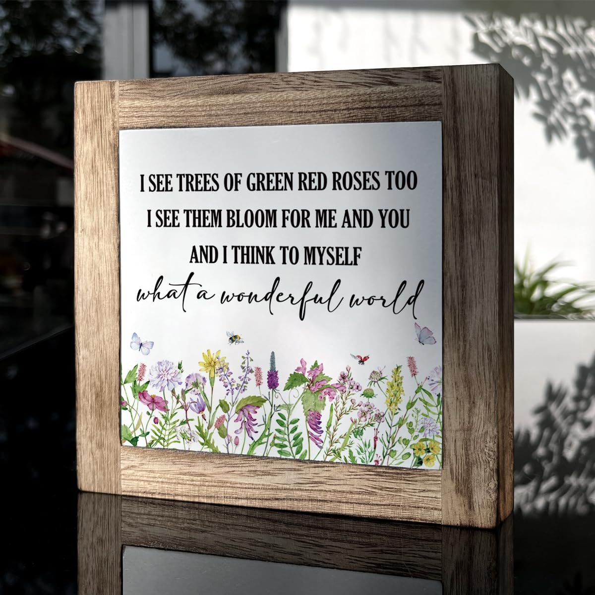 Spring Decor, Wooden Box Signs for Home Decor, Flower Sign Wall Decor