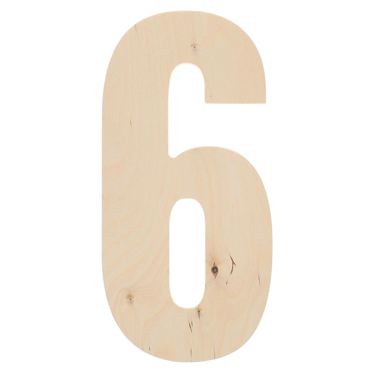 Good Wood By Leisure Arts Letter 13&#x22; No 6, Wooden Letters, Wood Letters, Wooden Letters Wall Decor, Large Letters 13 Inch, Small For Crafts