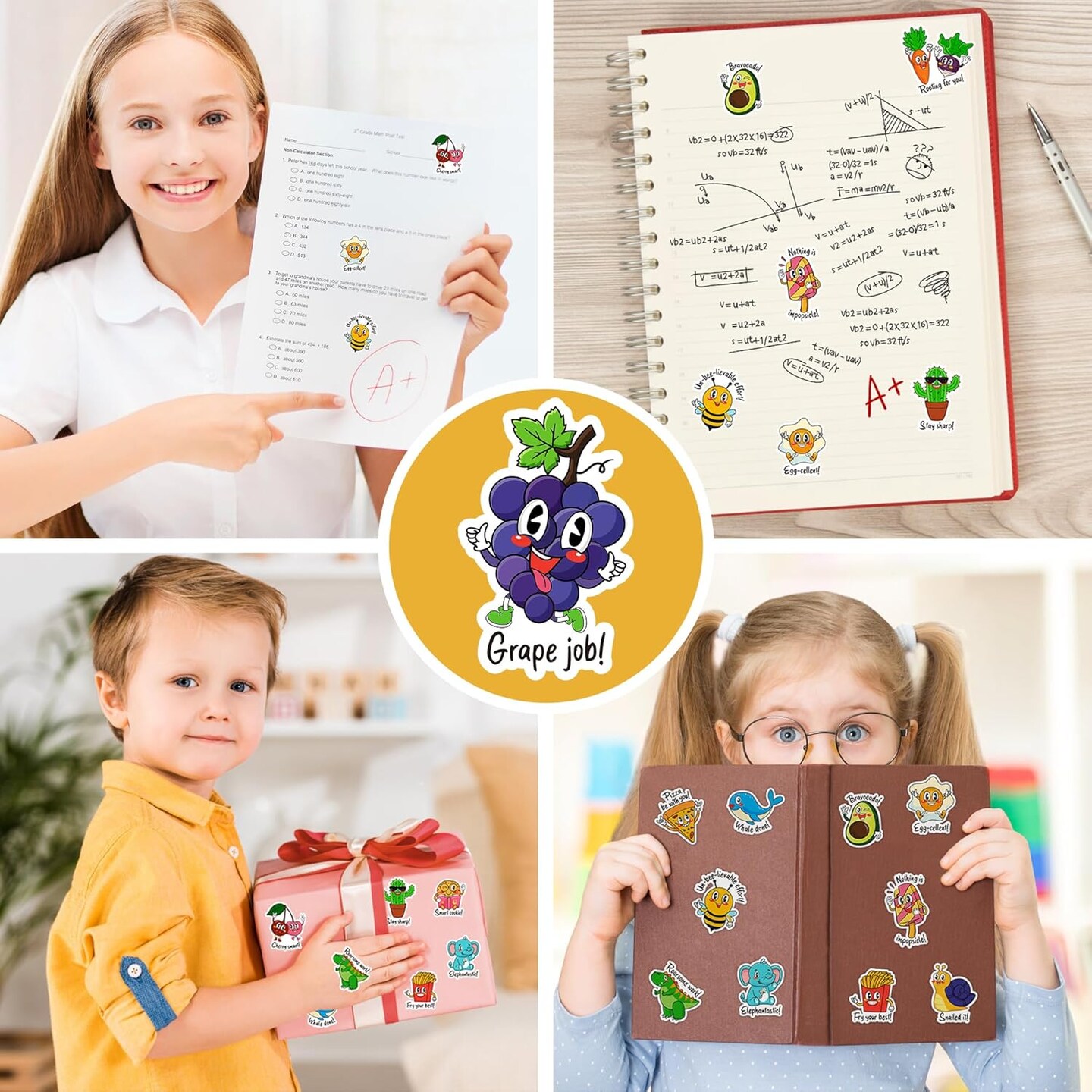 800PCS Punny Teacher Reward Stickers for Students – Funny Motivational Classroom Stickers Bulk Set | Cute Animal & Food Pun Stickers for Kids, Elementary School, Homeschool & Positive Behavior Rewards