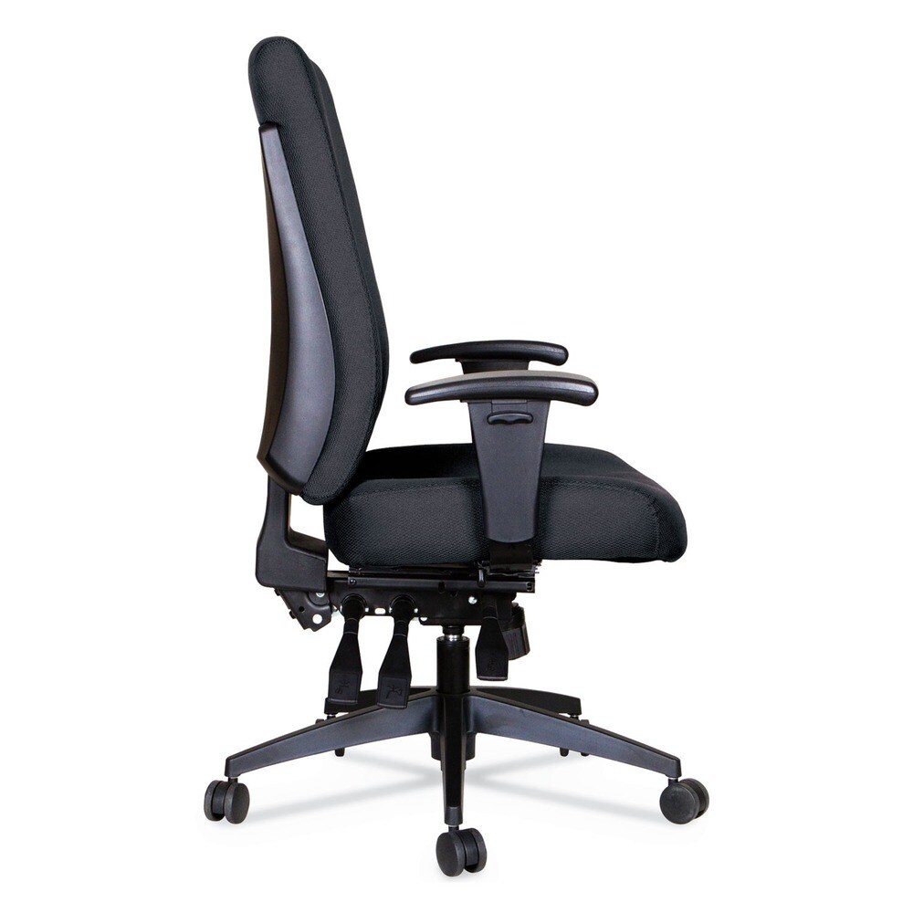 Alera Wrigley Series 17.24 in. to 20.55 in. Seat Height 24/7 High Performance High-Back Multifunction Task Chair - Black