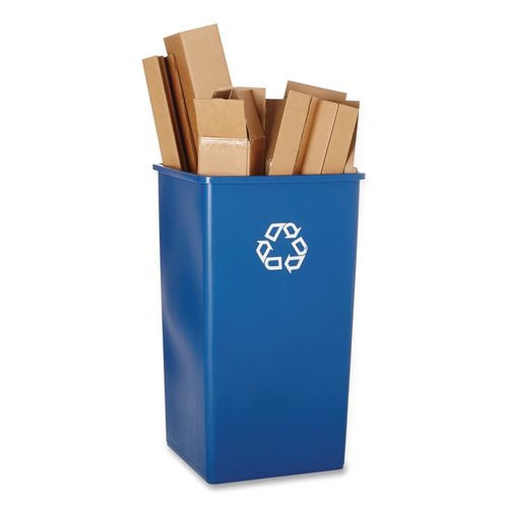 Rubbermaid Commercial 50 gal. Plastic Square Recycling Container - Blue