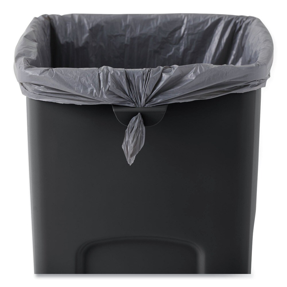 Rubbermaid Commercial Untouchable Waste Container, Square, Plastic, 23gal, Black