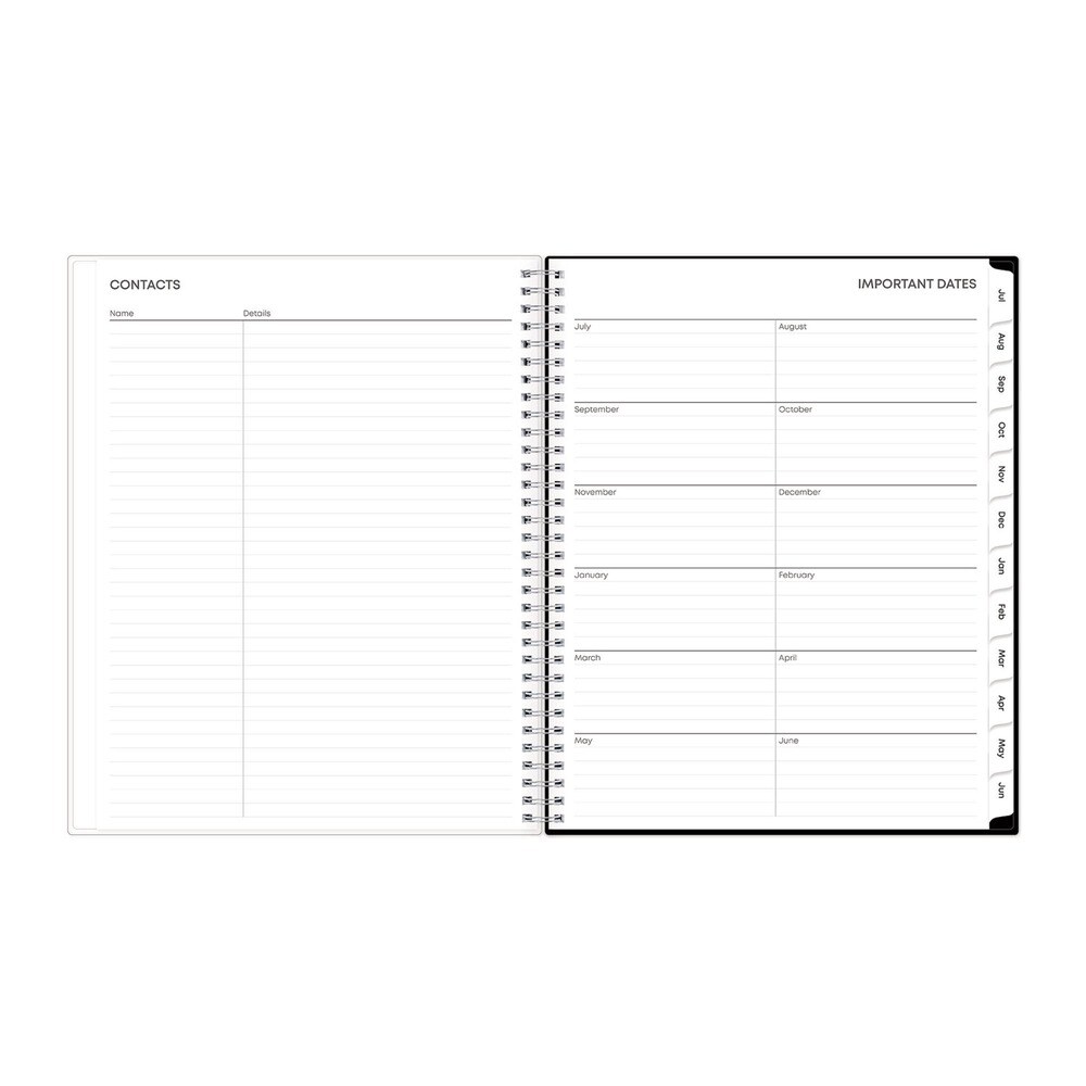 Blue Sky 11 in. x 8.5 in. 12-Month (Jul 2025-Jun 2026) Analeis Create-Your-Own Cover Weekly/Monthly Planner - White/Black/Coral