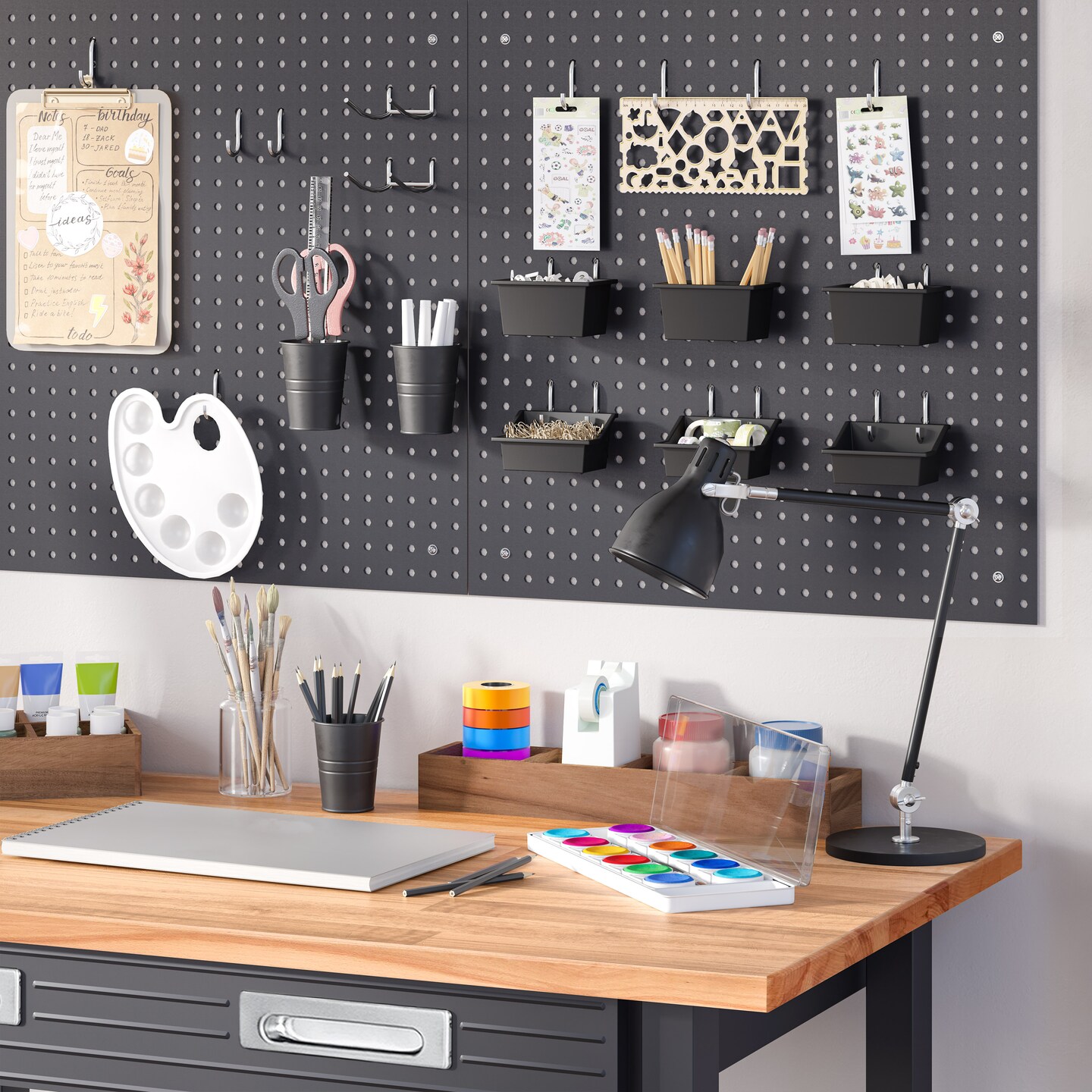 Seville Classics UltraHD 2-Piece Pegboard Set w/ 23 Piece Hook