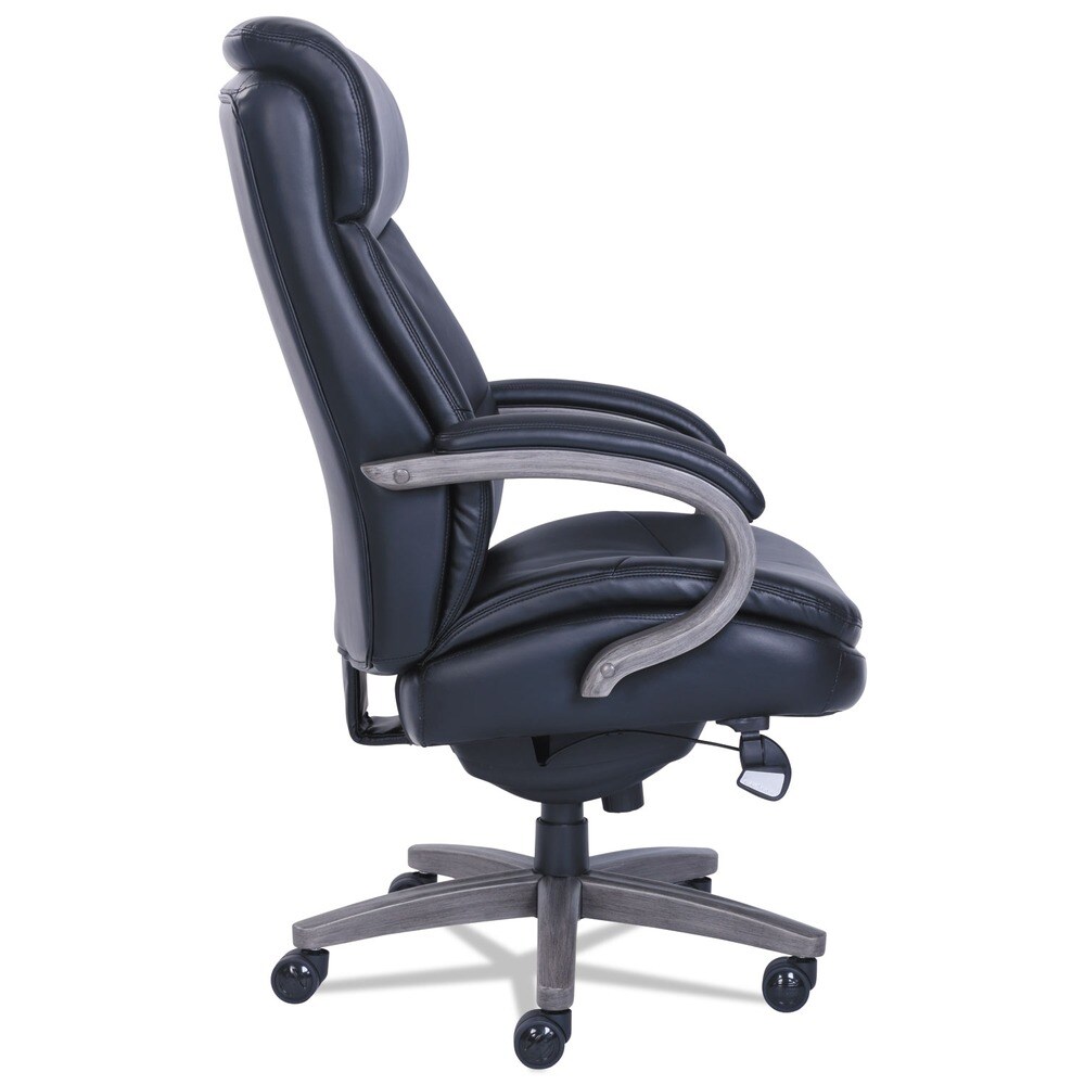 La-Z-Boy Woodbury Big/Tall 20.25 in. to 23.25 in. Seat Height Executive Chair - Black Seat/Back/Weathered Gray Base