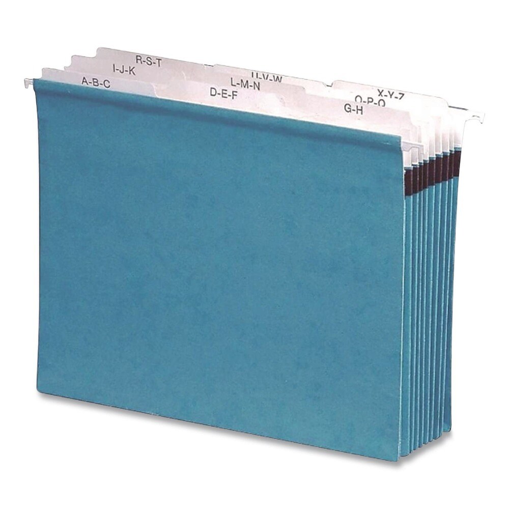 Pendaflex SureHook 5.25 in. Capacity 1/5-Cut Tabs 9 Sections Hanging Letter Folder - Blue